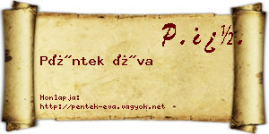 Péntek Éva névjegykártya
