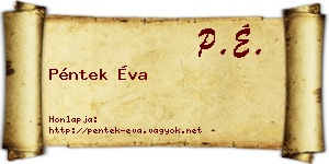 Péntek Éva névjegykártya